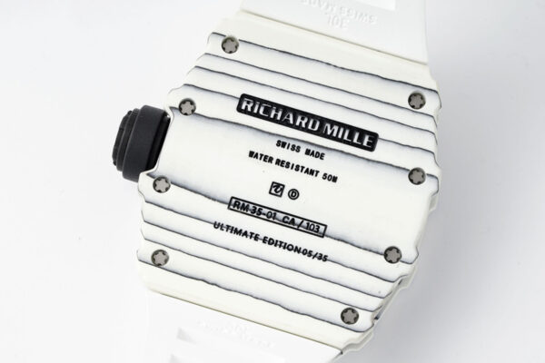 RM 035-01 Rafael Nadal White NTPT on White Rubber Strap (Sonic) - Image 8