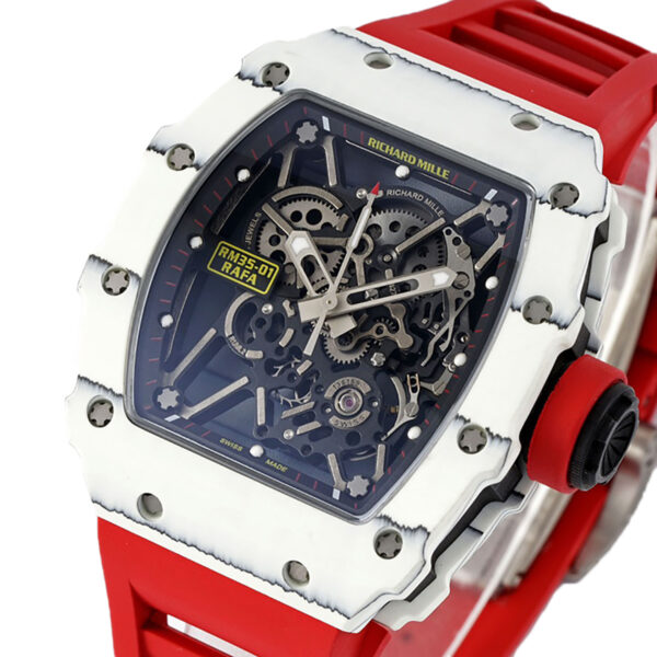 RM 035-01 Rafael Nadal White NTPT on Red Rubber Strap (Sonic) - Image 3