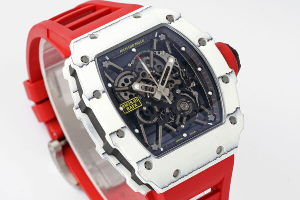 RM 035-01 Rafael Nadal White NTPT on Red Rubber Strap (Sonic) - Image 2