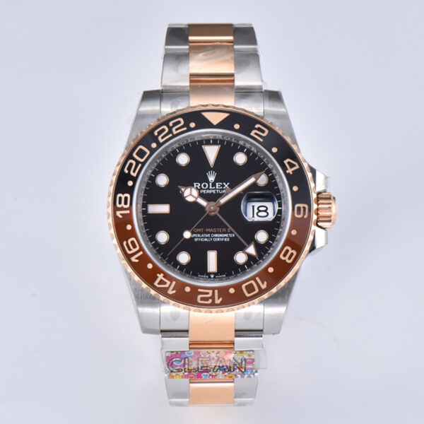 GMT Master II 126715 CHNR Clean Factory “Rootbeer” in Rose Gold and Steel - Image 2