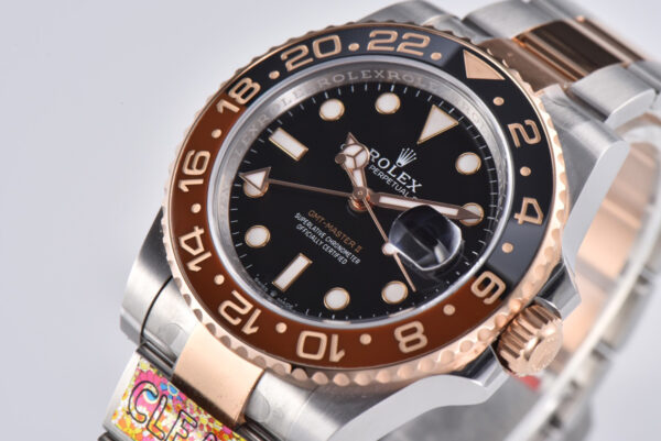 GMT Master II 126715 CHNR Clean Factory “Rootbeer” in Rose Gold and Steel - Image 4