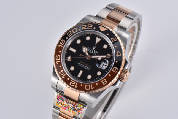 GMT Master II 126715 CHNR Clean Factory “Rootbeer” in Rose Gold and Steel - Image 3