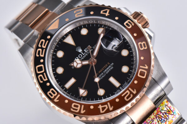 GMT Master II 126715 CHNR Clean Factory “Rootbeer” in Rose Gold and Steel - Image 5