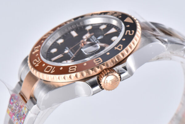 GMT Master II 126715 CHNR Clean Factory “Rootbeer” in Rose Gold and Steel - Image 8