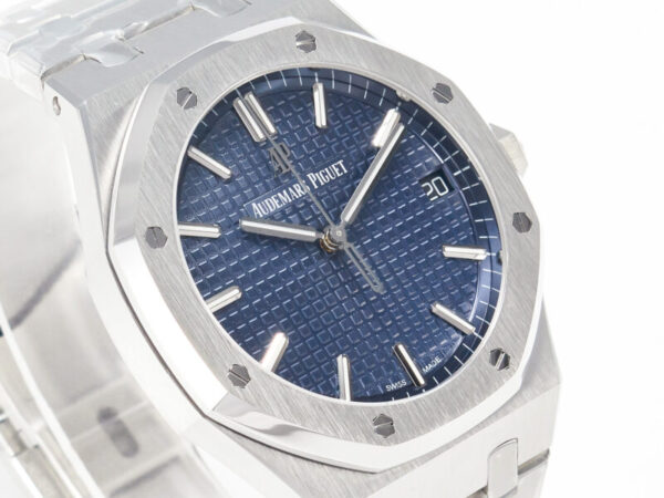 Royal Oak 41mm 15500 SS ZF 1:1 Best Edition Blue Textured Dial on SS Bracelet SA4302 Super Clone V3 - Image 4