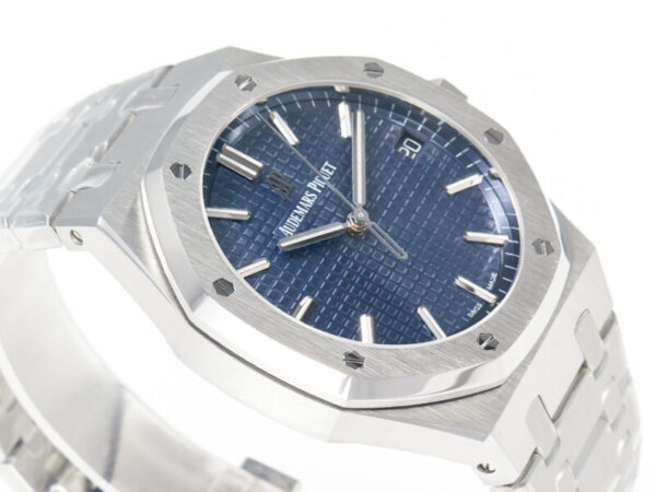 Royal Oak 41mm 15500 SS ZF 1:1 Best Edition Blue Textured Dial on SS Bracelet SA4302 Super Clone V3 - Image 3