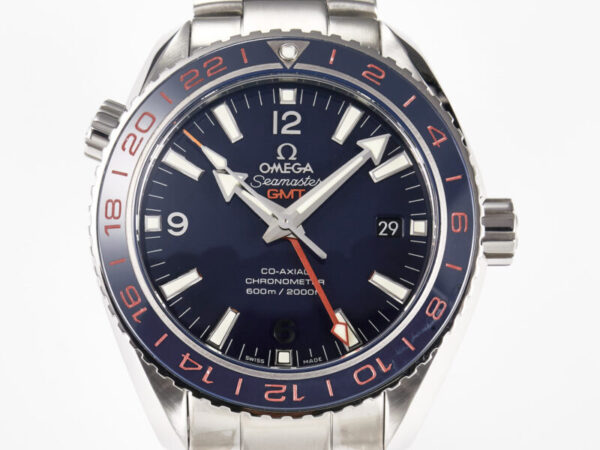 Planet Ocean 600M Co-Axial GMT 43.5mm VSF 1:1 Best Edition Blue Dial Blue Ceramic Bezel on SS Bracelet A8605 Super Clone - Image 4