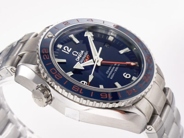 Planet Ocean 600M Co-Axial GMT 43.5mm VSF 1:1 Best Edition Blue Dial Blue Ceramic Bezel on SS Bracelet A8605 Super Clone - Image 6