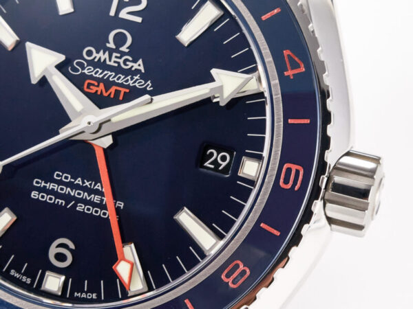 Planet Ocean 600M Co-Axial GMT 43.5mm VSF 1:1 Best Edition Blue Dial Blue Ceramic Bezel on SS Bracelet A8605 Super Clone - Image 10