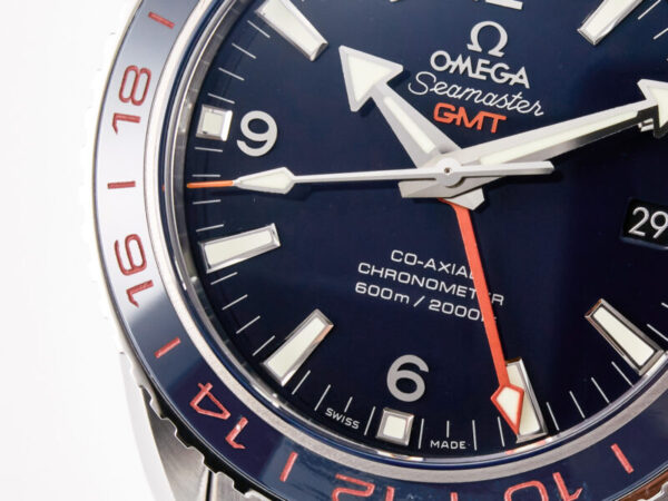 Planet Ocean 600M Co-Axial GMT 43.5mm VSF 1:1 Best Edition Blue Dial Blue Ceramic Bezel on SS Bracelet A8605 Super Clone - Image 8