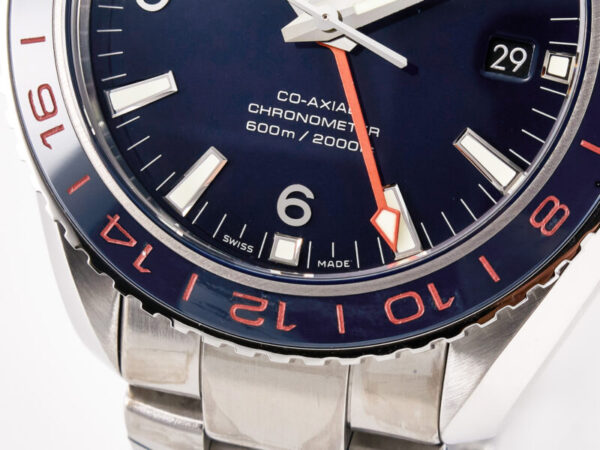 Planet Ocean 600M Co-Axial GMT 43.5mm VSF 1:1 Best Edition Blue Dial Blue Ceramic Bezel on SS Bracelet A8605 Super Clone - Image 9