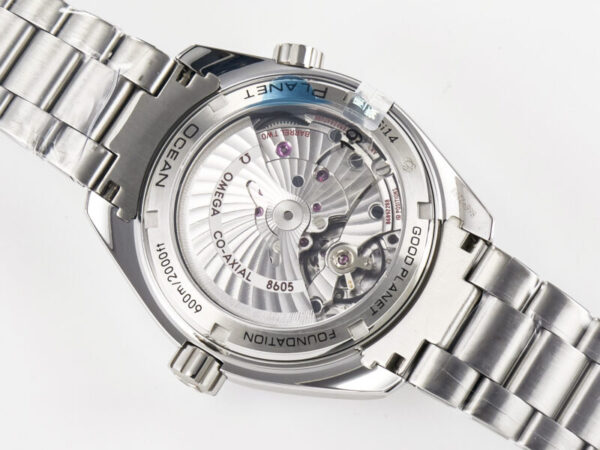 Planet Ocean 600M Co-Axial GMT 43.5mm VSF 1:1 Best Edition Blue Dial Blue Ceramic Bezel on SS Bracelet A8605 Super Clone - Image 18