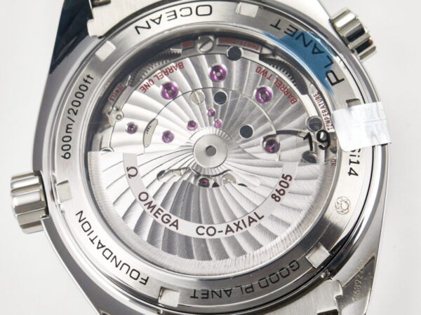 Planet Ocean 600M Co-Axial GMT 43.5mm VSF 1:1 Best Edition Blue Dial Blue Ceramic Bezel on SS Bracelet A8605 Super Clone - Image 15