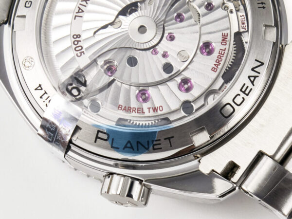 Planet Ocean 600M Co-Axial GMT 43.5mm VSF 1:1 Best Edition Blue Dial Blue Ceramic Bezel on SS Bracelet A8605 Super Clone - Image 14